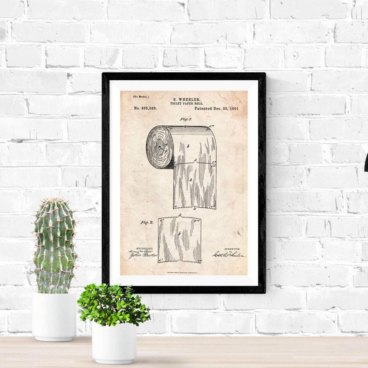 POSTER Vintage Toilettenpapier Patent Vintage Größe A3 Rahmenlos - Klar, Papier (29.7/1/42cm) - Nacnic