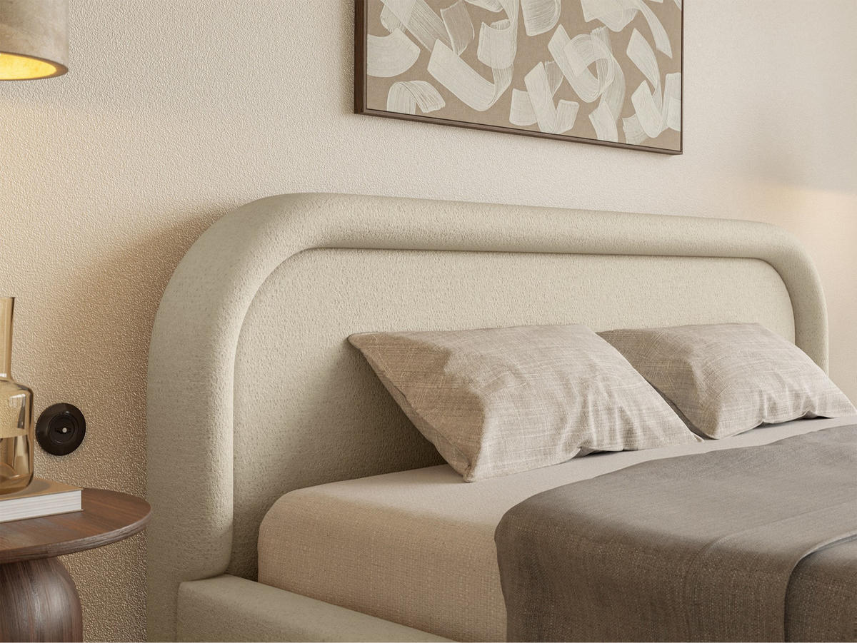 POLSTERBETT Ruvi Beige 160x200 cm - Beige/Schwarz, Holz/Textil (160/200cm) - Selsey