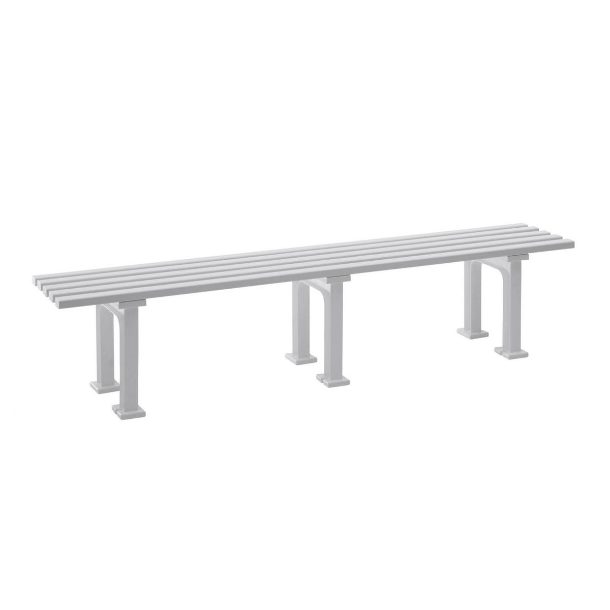 GARTENBANK Kuba 4 Sitzer Weiß 42 x 200 x 37 cm Witterungskunststoff & UV Beständiger Kunststoff - Weiß, Kunststoff (200/42/37cm) - PROREGAL