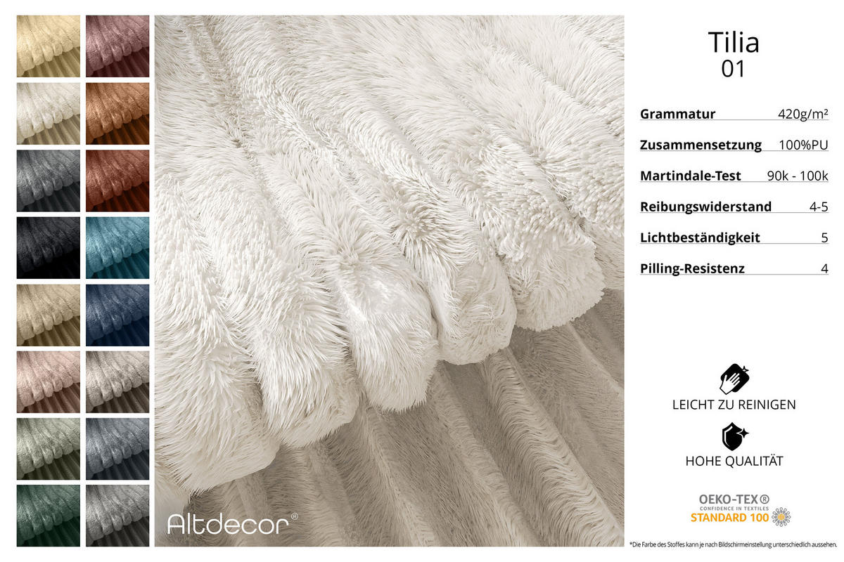 BOXSPRINGBETT mit Matratze H3|H4 und Lattenrost - TOLO KING 120x200 Cord - Creme - Creme, Holzwerkstoff (120/200cm) - ALTDECOR