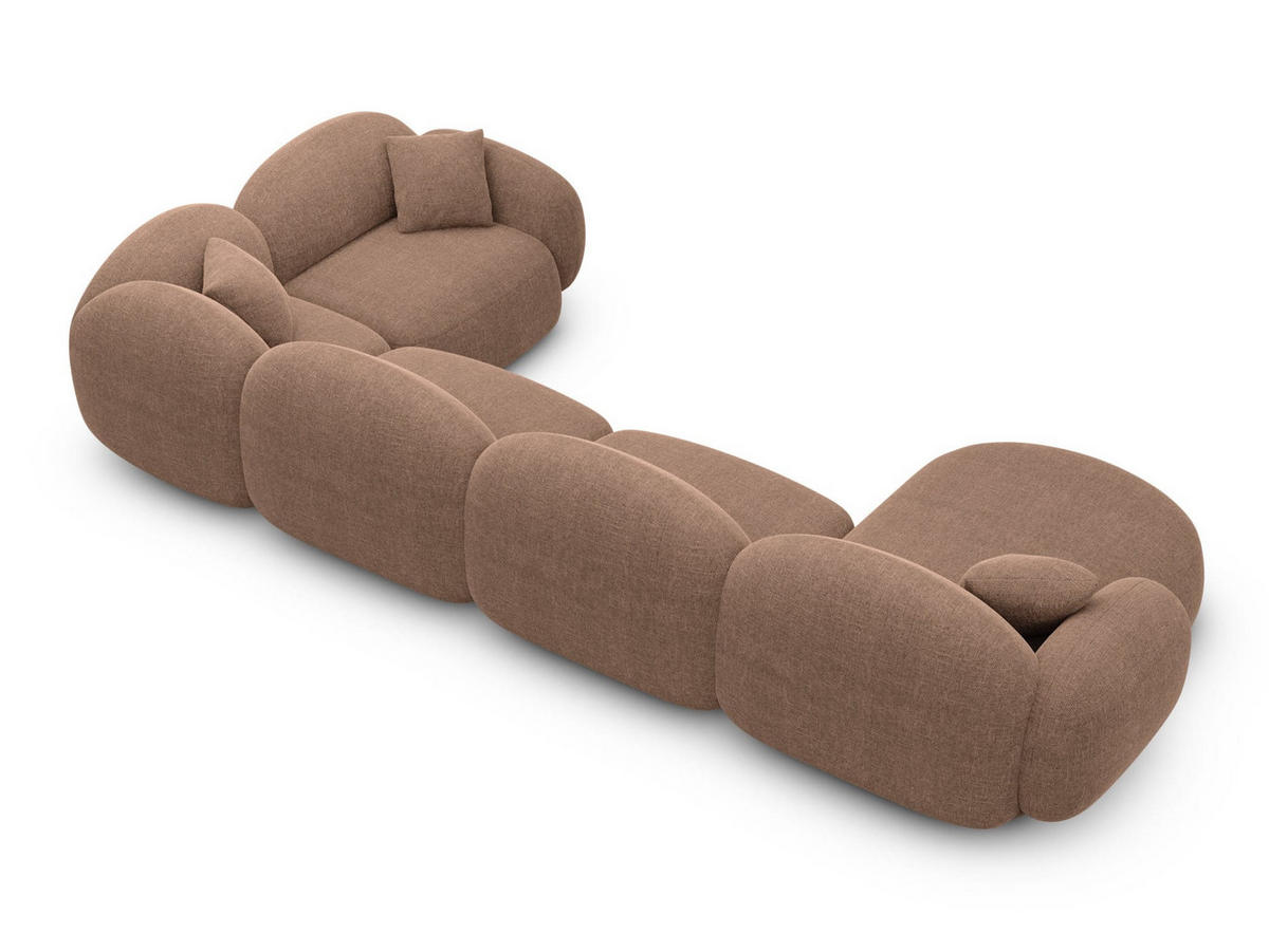 WOHNLANDSCHAFT Mirello U-Form Braun Strukturstoff - Braun, Textil (333/77/193cm)