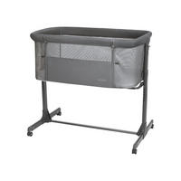 BEISTELLBETT Noah grau 87 x 55 cm, Anti-Reflux, 6-fach höhenverstellbar, 4 Räder, Matratze - Grau, Metall (55/87cm) - Kikka boo