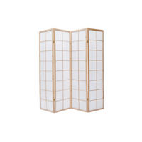 PARAVENT Japanisch Holz Papier IKUYO - Naturfarben, Holz (176/174.5/174.5cm) - Miliboo