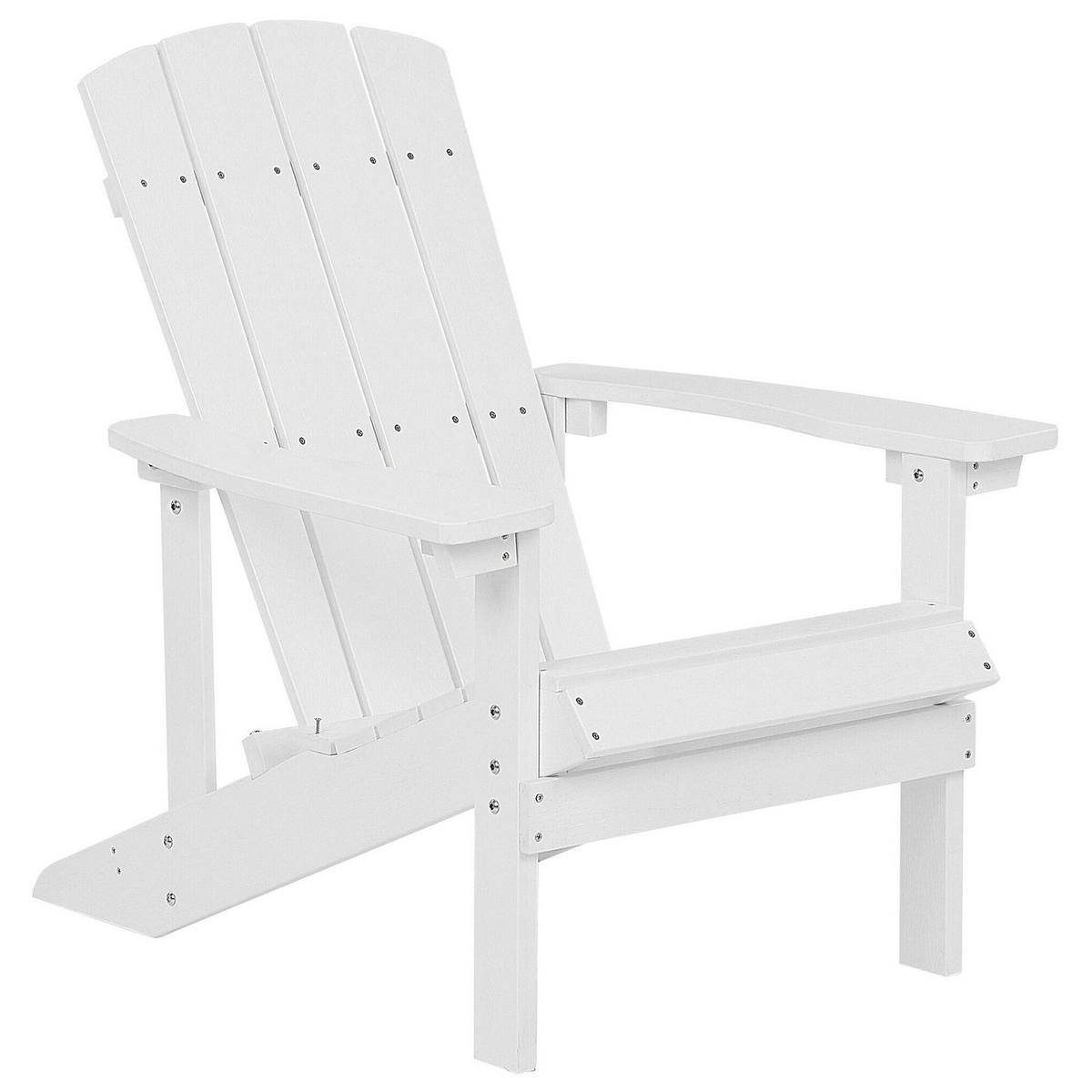 GARTENSTUHL Kunstholz weiß Adirondack - Weiß, Kunststoff (75/88/88cm) - Beliani