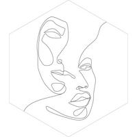 WANDTATTOO Line Art Gesichter 70 x 81 cm - Schwarz, Papier (70/81/81cm) - ESTAhome