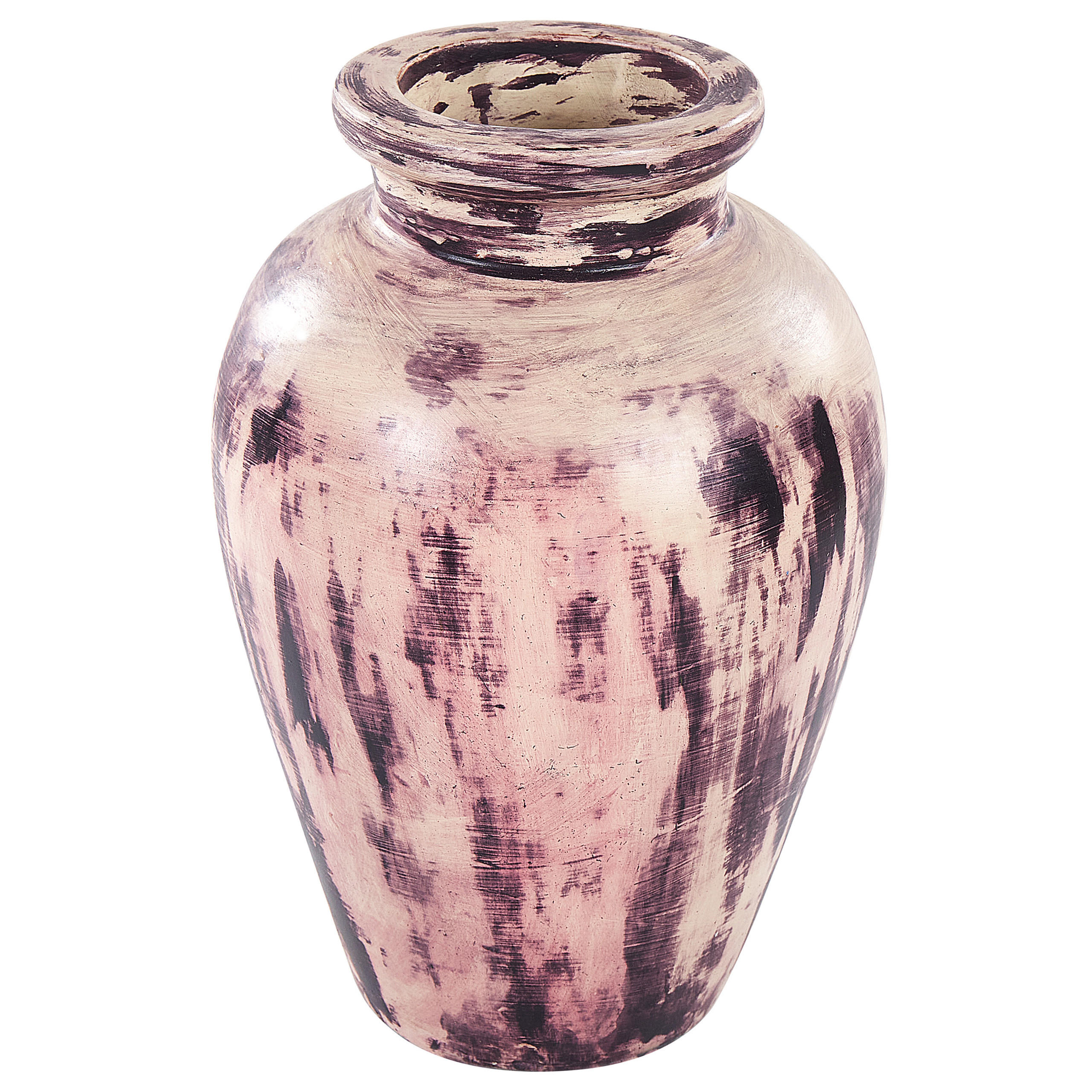 DEKOVASE Terrakotta violett Amathus - Violett, Stein (34cm) - Beliani