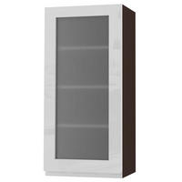 HÄNGESCHRANK Florence W4S/45 Lava / RAL 9003 signalweiß HG 45 / 32,5 / 96cm - Türanschlag rechts - Dunkelgrau/Weiß Hochglanz, Holz/Holzwerkstoff (45/96/32.5cm) - Feldmann-Wohnen