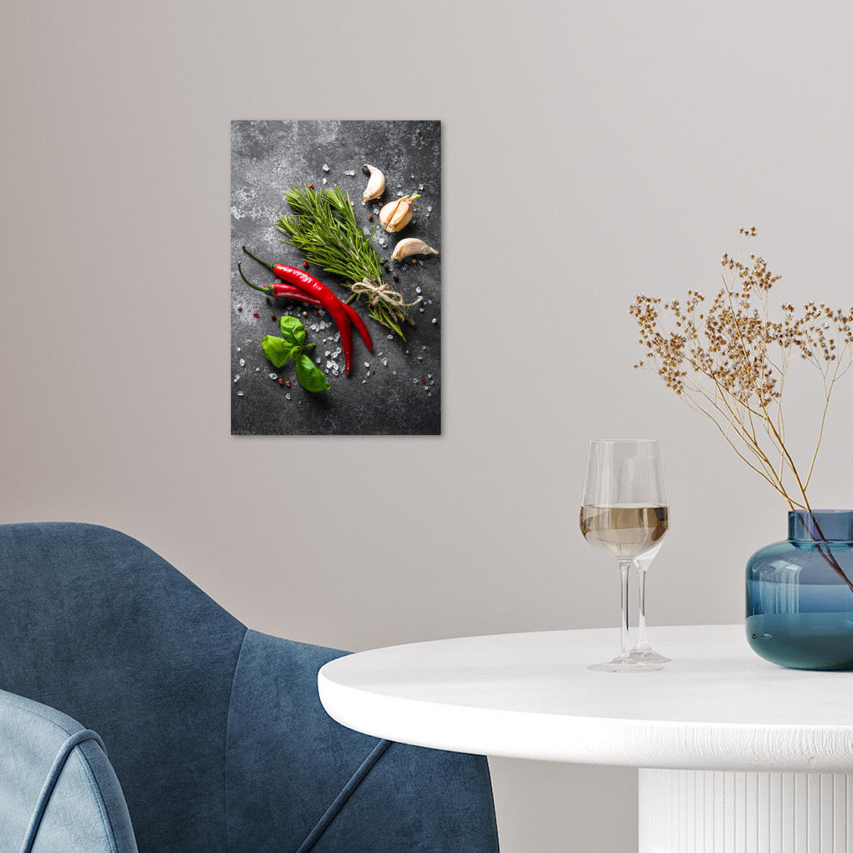 PLAKÁT Pepř - Bylinky - Koření - Beton 20x30 cm - tmavě šedá, papír (20/30/0.1cm) - MuchoWow