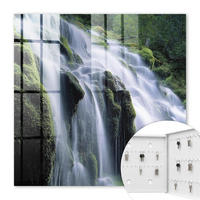 SCHLÜSSELBOX Weiß 30x30 cm – Türöffnung nach rechts - Grüner Wasserfall - Grün, Metall (30/30/5cm) - TULUP