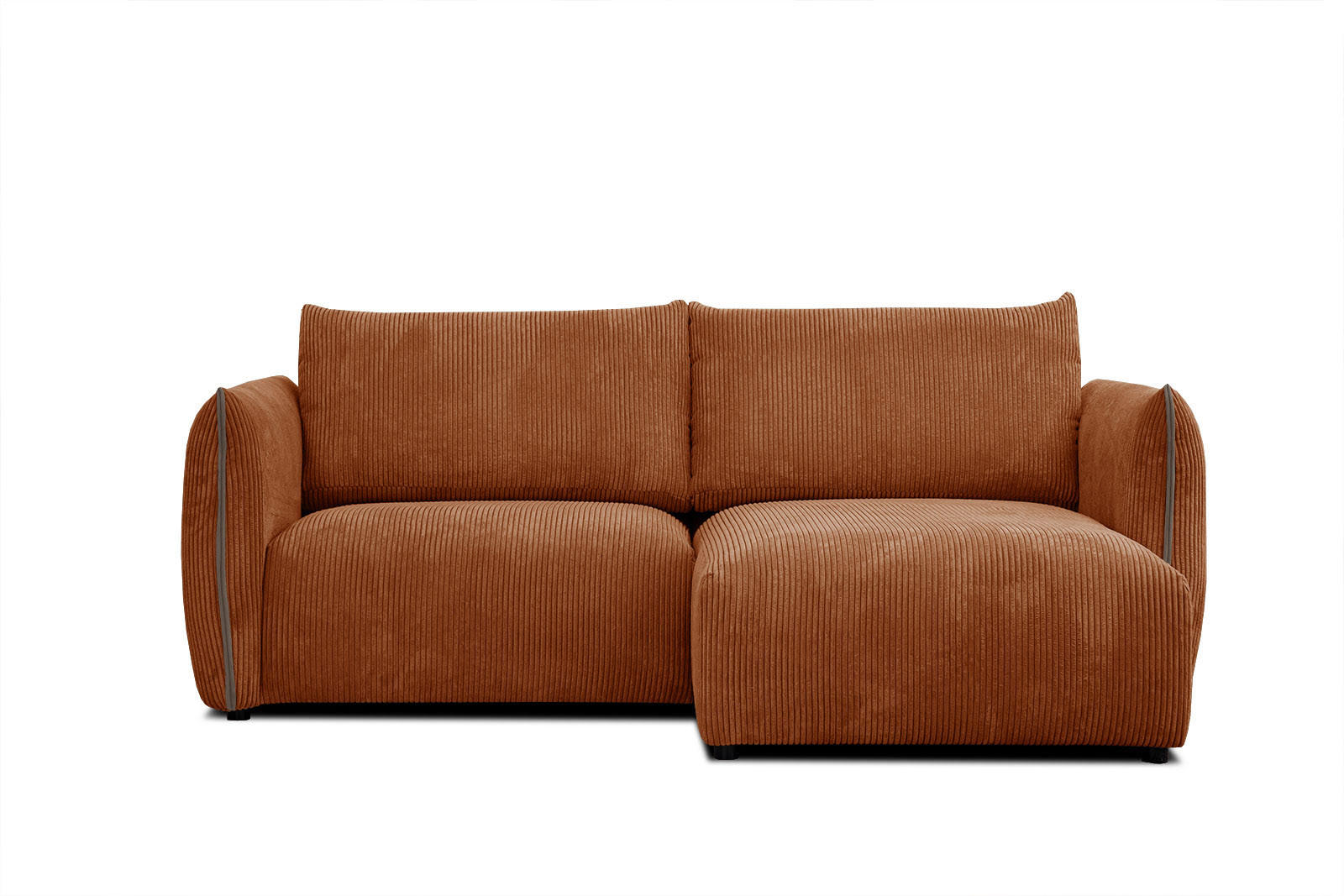 ECKSOFA TAUER 3-Sitzer, orange - Schwarz/Orange, Holzwerkstoff/Kunststoff (206/173cm) - Courtois Laville