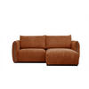 ECKSOFA TAUER 3-Sitzer, orange - Schwarz/Orange, Holzwerkstoff/Kunststoff (206/173cm) - Courtois Laville