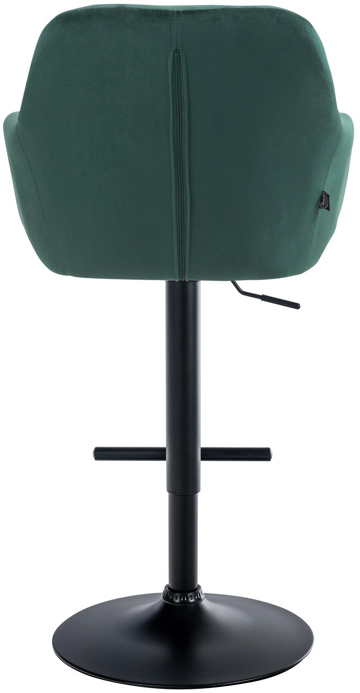 BARHOCKER Nardo Samt schwarz grün - Schwarz/Grün, Textil/Metall (57/118/59cm) - TPFLiving