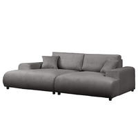 BIGSOFA - Schwarz/Grau, Kunststoff/Textil (237/79/144cm) - home24