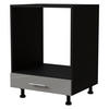 HERDUMBAUSCHRANK Essen D11K/60 Grau Hochglanz / Schwarz Matt 60 / 50 / 82cm - Schwarz/Grau, Holz/Holzwerkstoff (60/82/50cm) - Feldmann-Wohnen