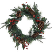 WEIHNACHTSKRANZ mit Zapfen - Grün, Kunststoff (45/13.5cm) - Home Styling Collection
