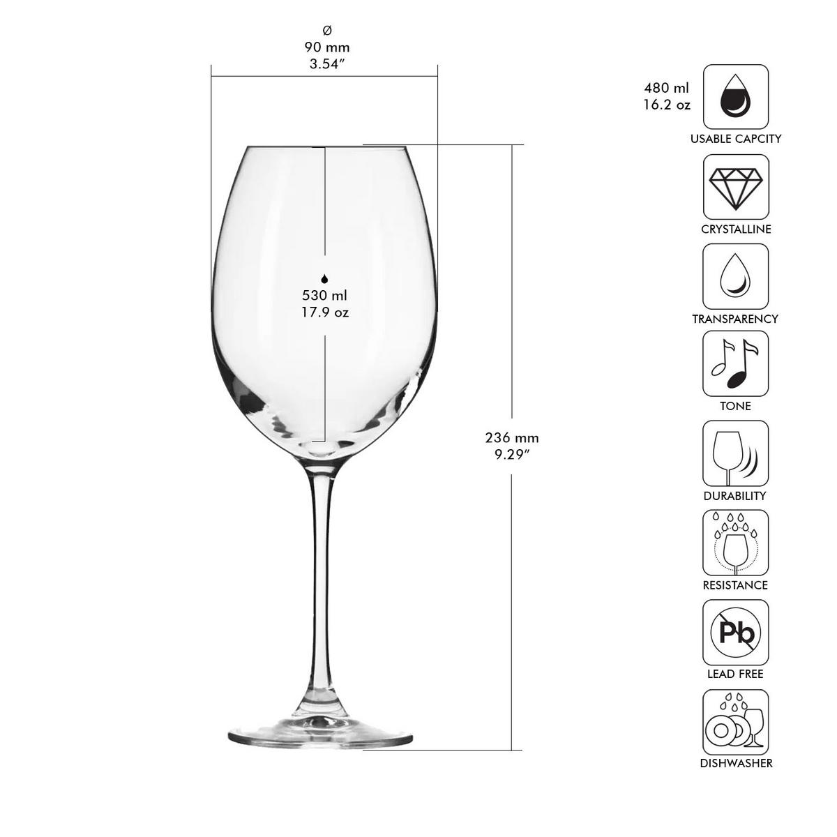 COCKTAILGLÄSER, 6er-Set, 480 ml - Transparent, Glas (0.48L) - Krosno Glass