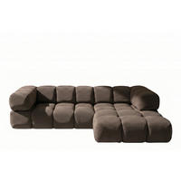 ECKSOFA L-FORM, Strukturierter Premiumstoff Sonic, Braun, Rechts, Averro - Braun, Holz (280/150cm) - Kaiser Möbel