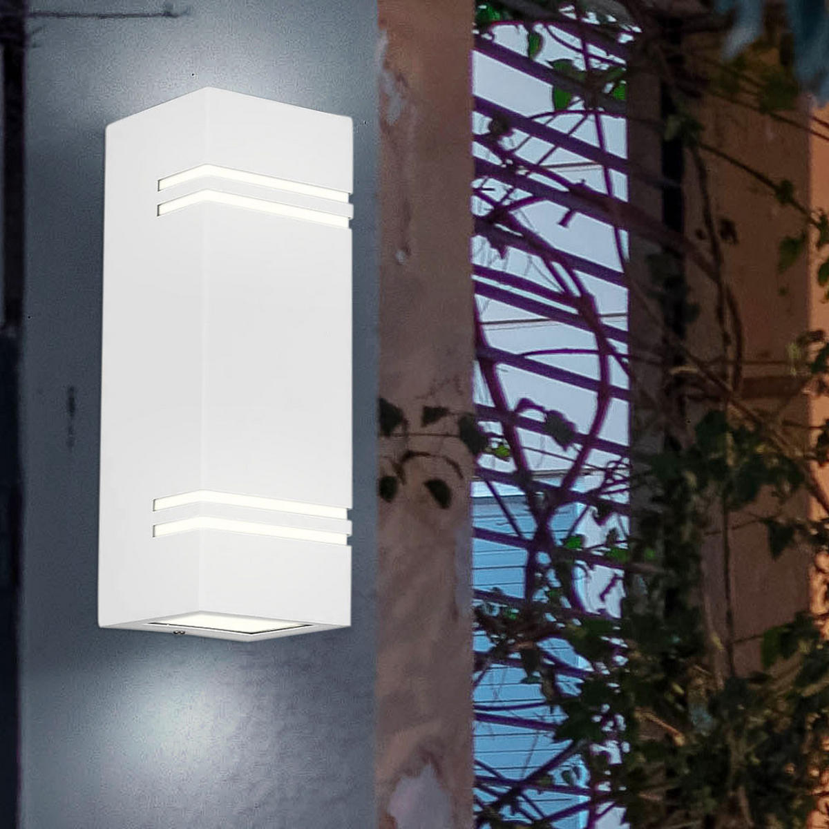 LED AUSSEN-WANDLEUCHTE Aluminium Weiß - Weiß, Metall (8.7/25/8.5cm)