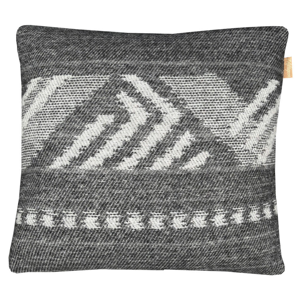 WOLLKISSEN Mochica schwarz Dekostreifen, quadratisch 45x45 - Anthrazit, Textil (45/45/12cm) - Malagoon