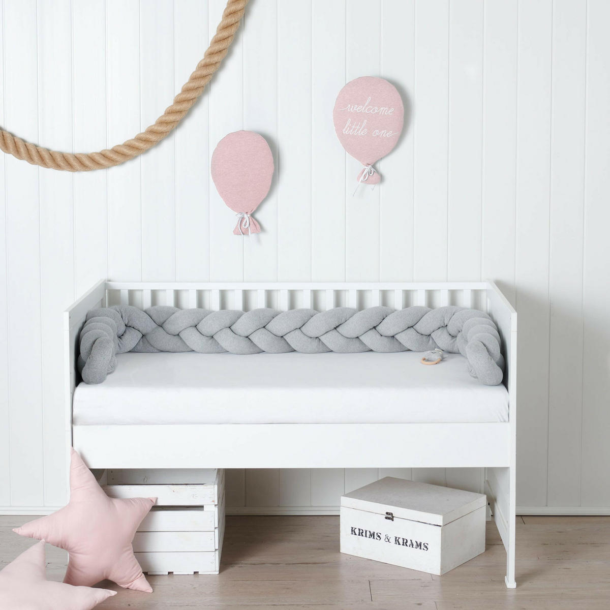 BETTSCHLANGE geflochten Grau Strick XL - Grau, Textil (17/300cm) - nordic coast company