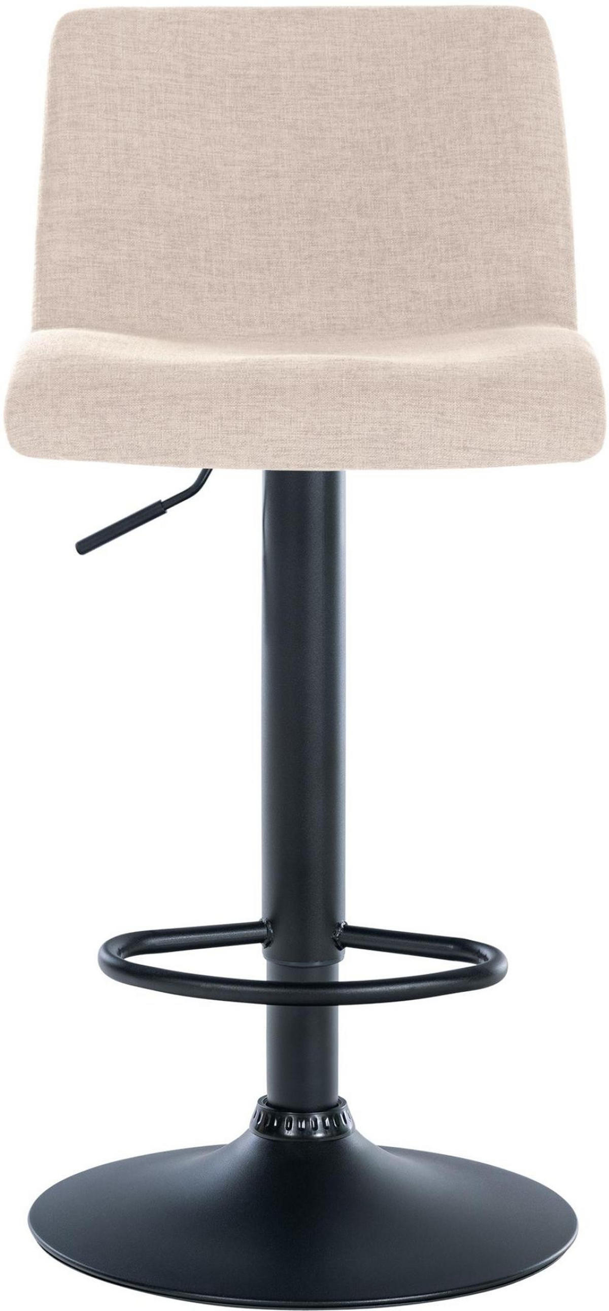 BARHOCKER 2er Set Stoff creme - Creme/Schwarz, Textil/Metall (39/84/36cm) - CLP