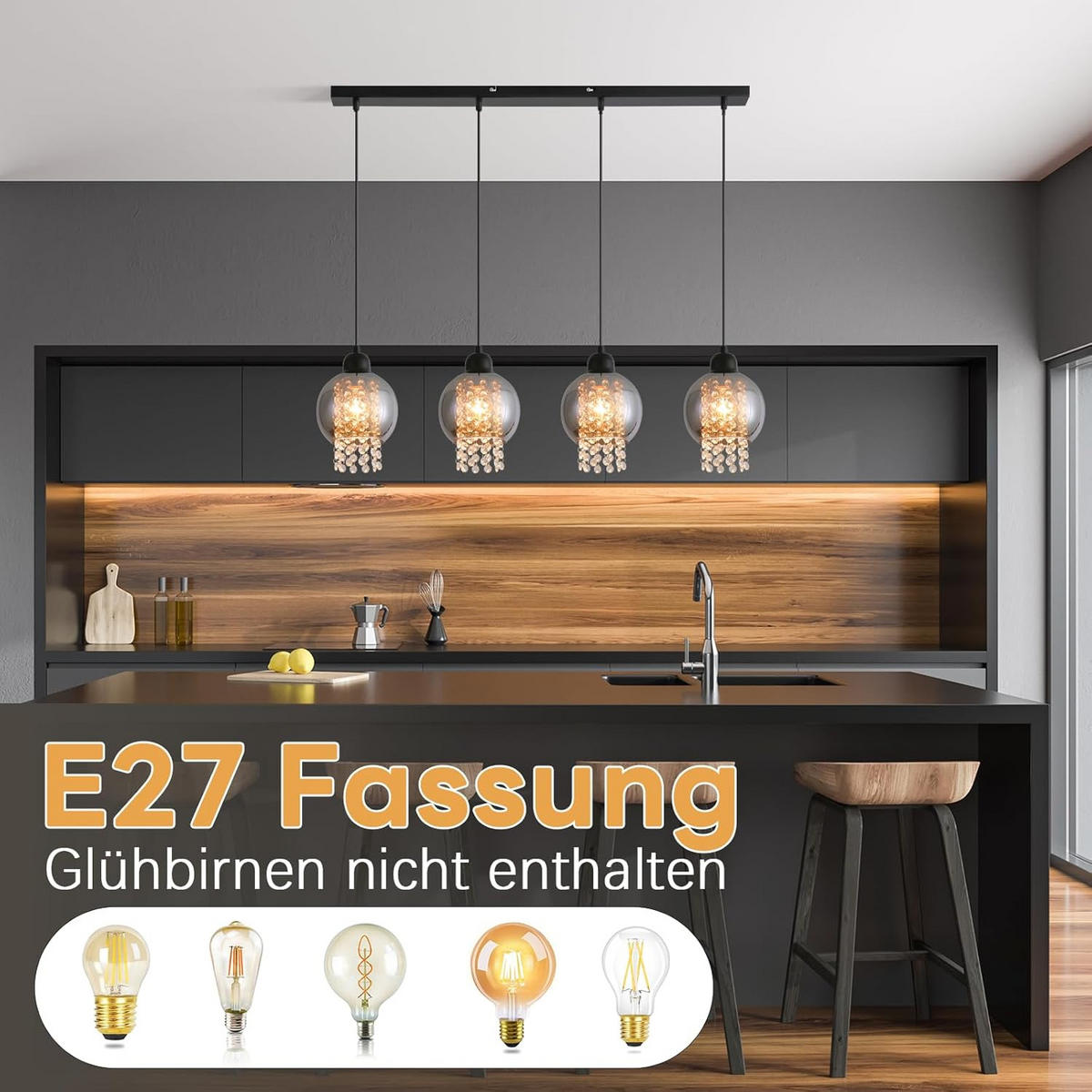 HÄNGELEUCHTE Vexf 86/15/175 cm - Schwarz, Metall (175/86/15cm) - ZMH