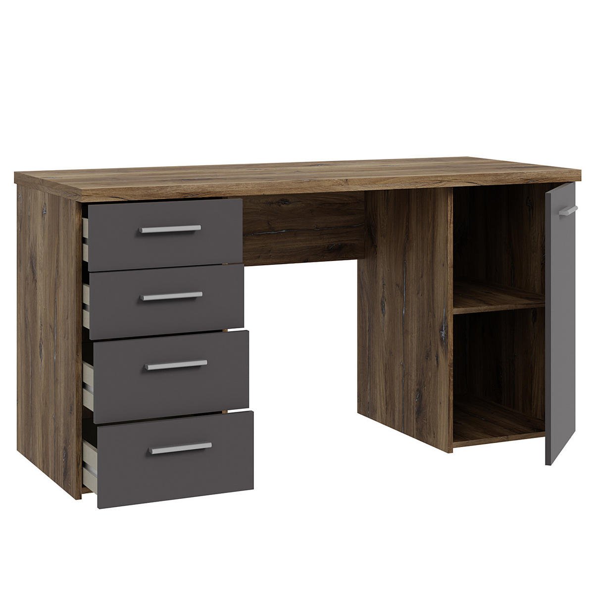 SCHREIBTISCH - Eichefarben, Holzwerkstoff (60/145/76cm) - home24