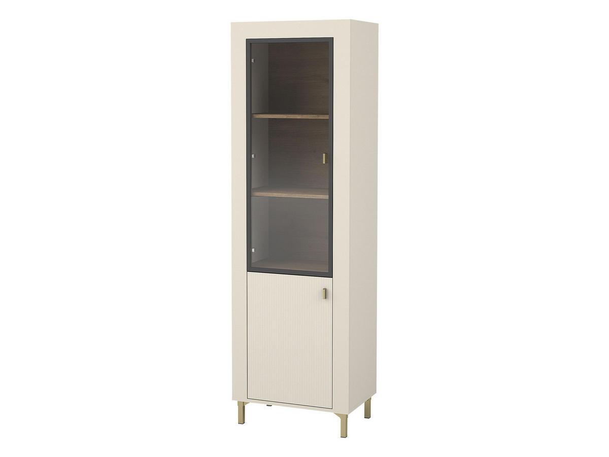 VITRINE Mossa MO03 - Kaschmir/Goldfarben, Holzwerkstoff/Kunststoff (60/194/40cm) - MIRJAN24