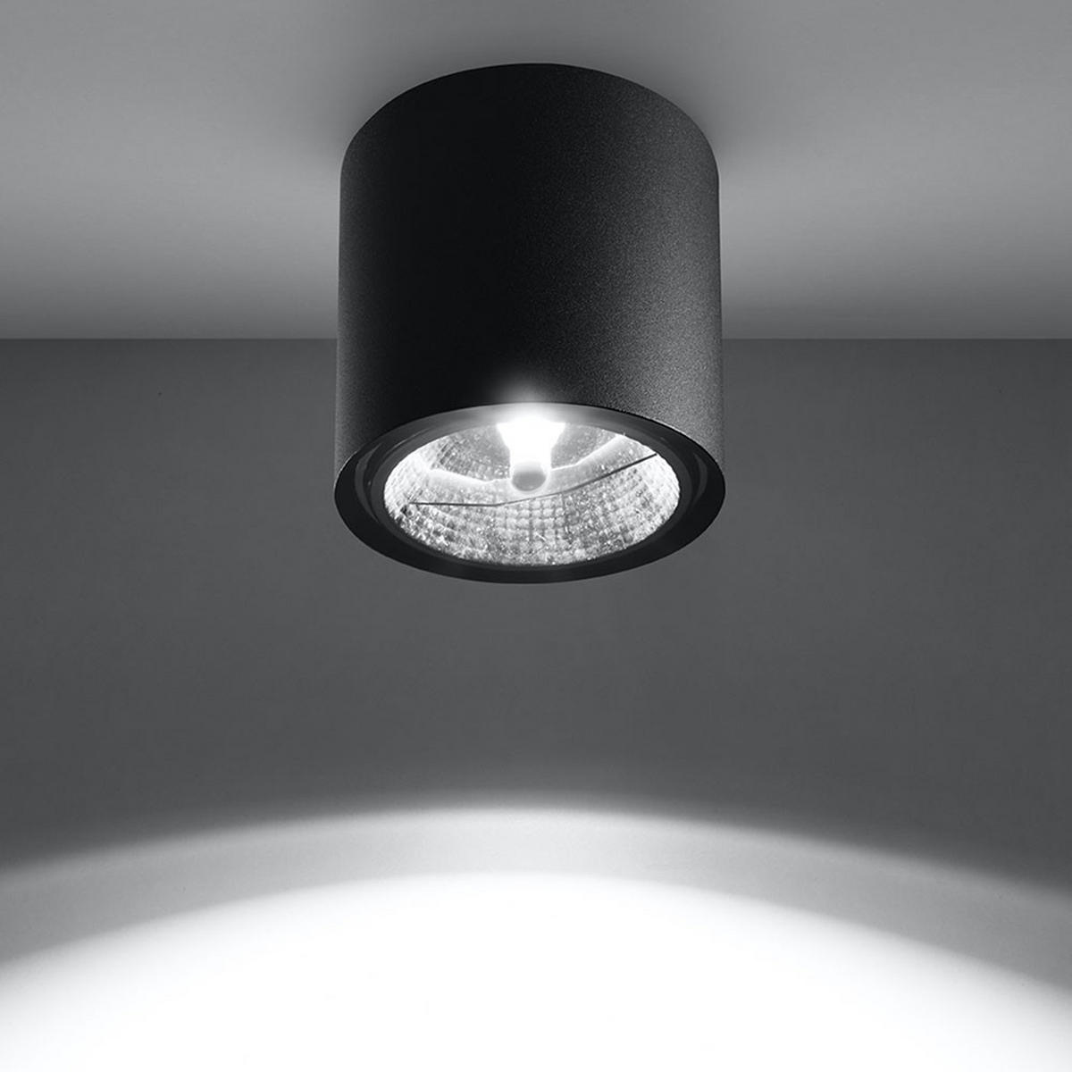LED DECKENLEUCHTE Aluminium Schwarz - Schwarz, Metall (12/12/11cm)