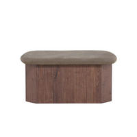 POUF, Todd, Mocca, Holzwerkstoff / MDF / Polyester / Leinen, 88 x 59 x 42 cm - Mokka, Holzwerkstoff/Textil (88/42/59cm) - ebuy24