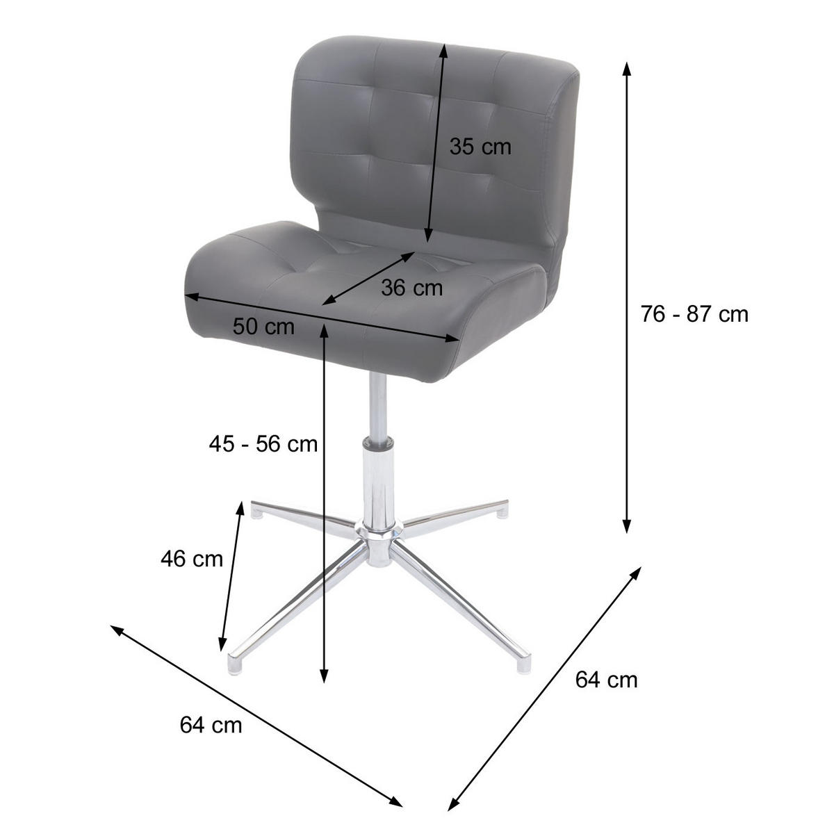 ESSZIMMERSTUHL Schiefergrau - Dunkelgrau/Anthrazit, Textil (64/87/64cm) - Jamb