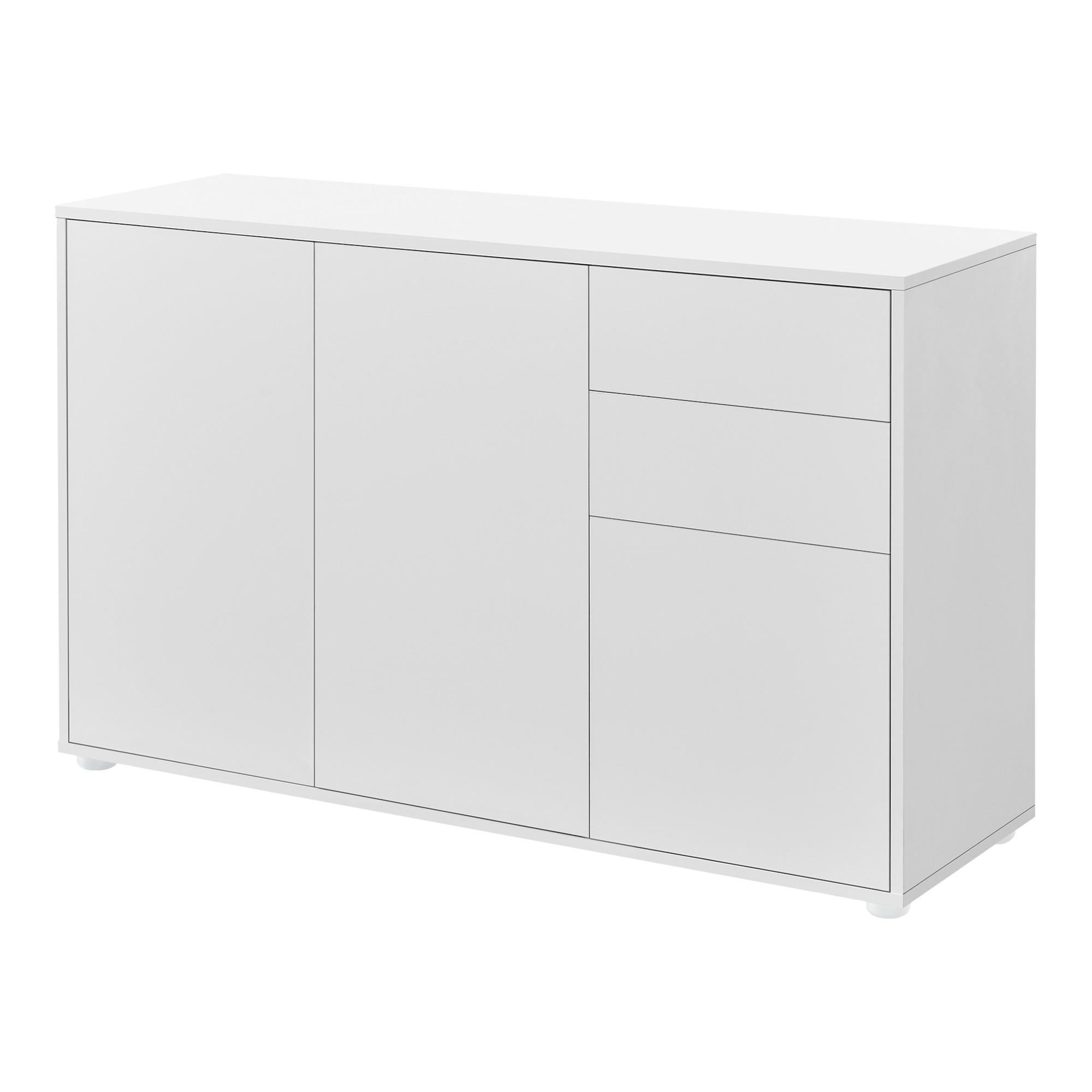 SIDEBOARD Paarl 3-türig - Weiß, Holzwerkstoff (117/74/36cm) - [en.casa]