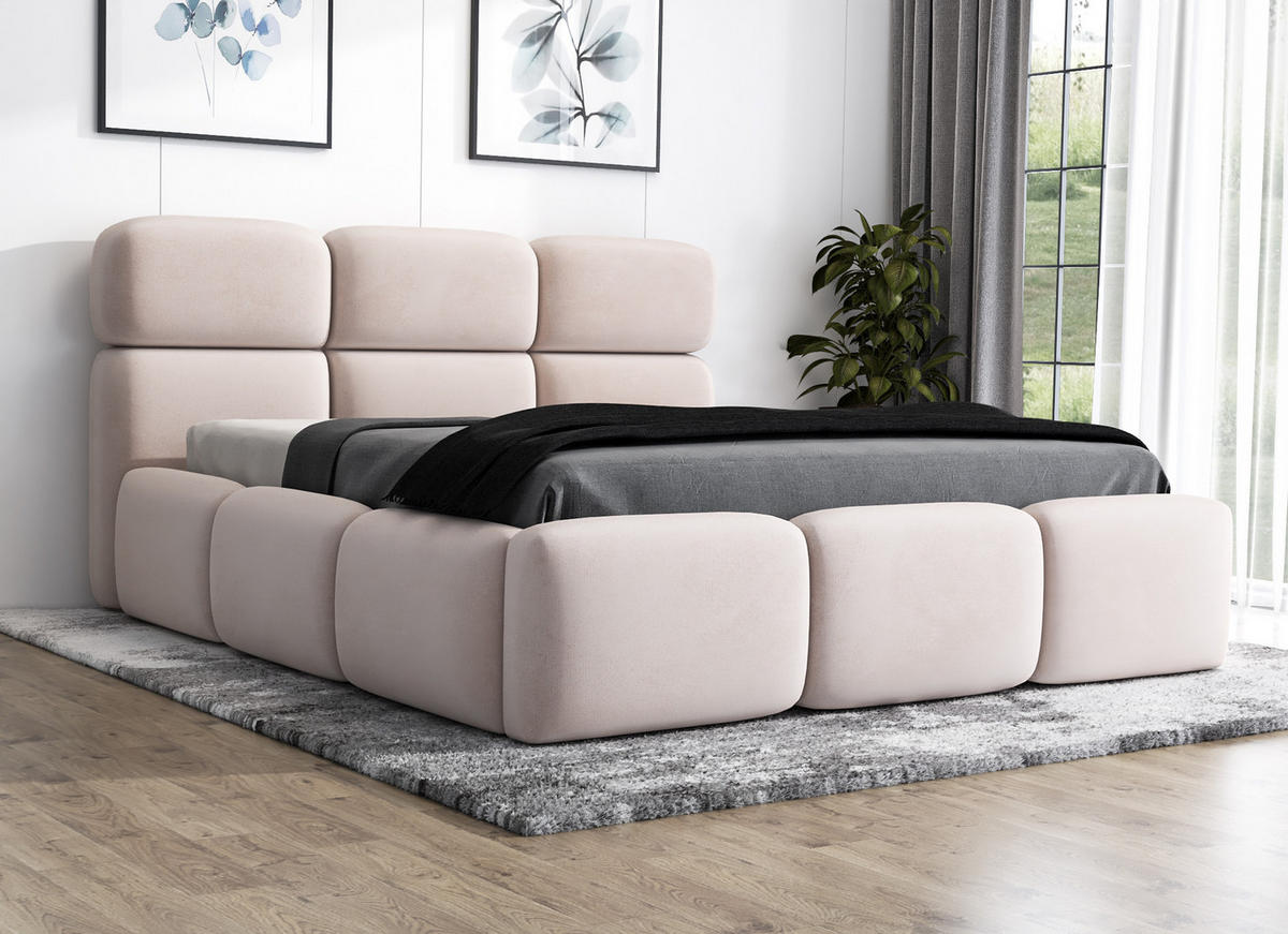 POLSTERBETT MAROKO 180x200 Beige - Beige, Textil (180/200cm) - A&J MöbelLand