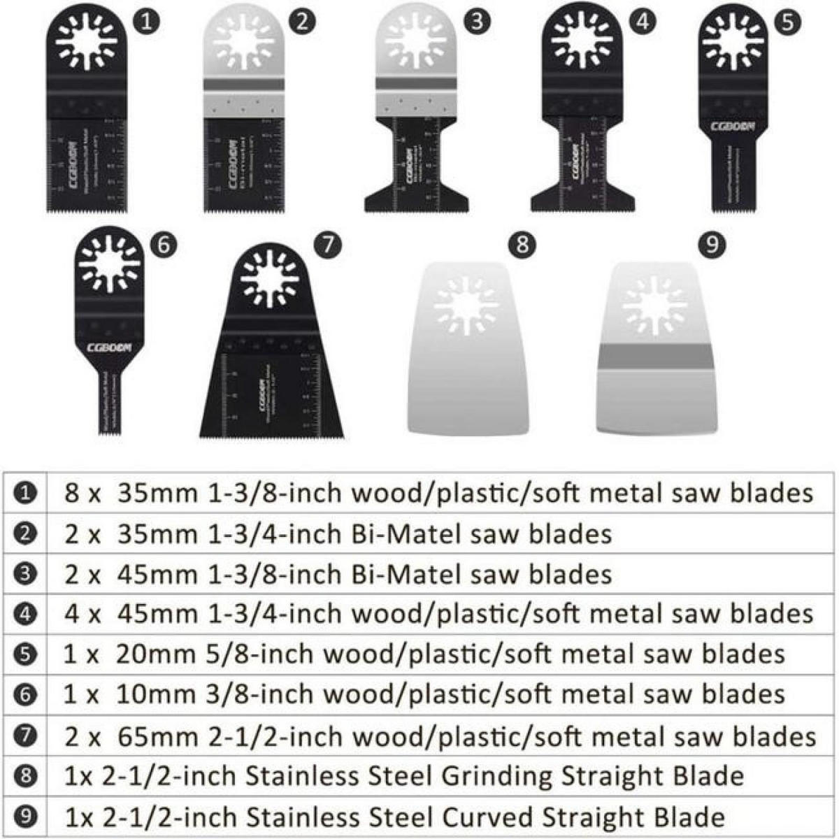 SÄGEBLÄTTER – 105 Stück – geeignet für Holz, Metall und Kunststoff - Multicolor, Metall (10/10/10cm) - DCA
