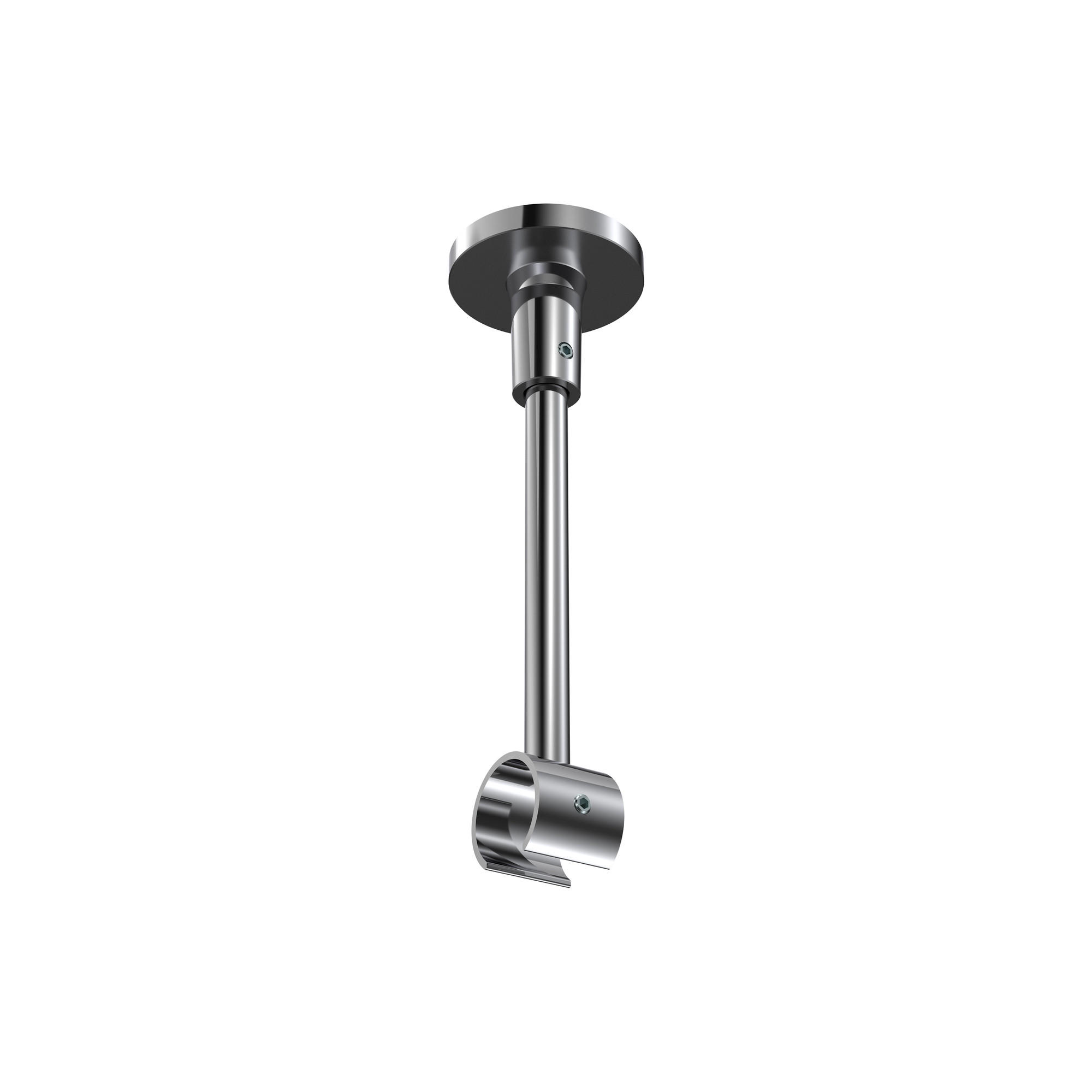 DECKENTRÄGER FÜR GARDINENSTANGEN 20 mm Ø, Sonette 1-läufig, Chrom - Chromfarben, Metall (4.3/14.2/4.3cm) - INTERDECO