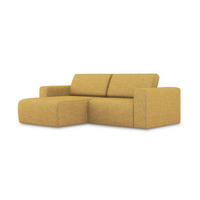 ECKSOFA Links Strukturstoff Stoff Gelb - Currygelb/Gelb, Kunststoff/Textil (167/224cm) - Makamii