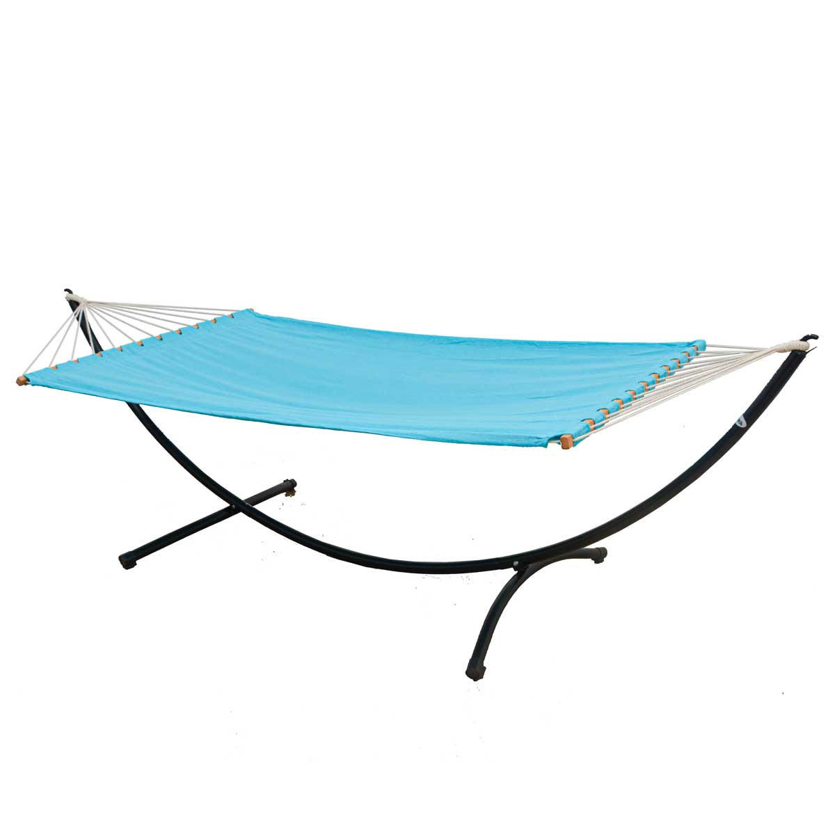 DOPPEL-HÄNGEMATTE mit Gestell bis 120kg, 200/120cm, Blau - Blau, Metall (100/90/300cm) - Amanka