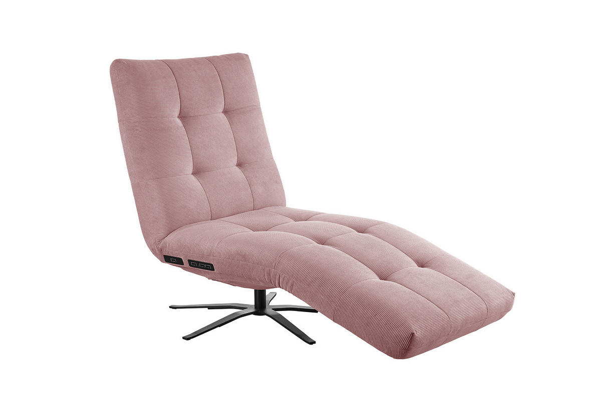 RELAXLIEGE LETICIA Pink Cord - Pink/Schwarz, Textil/Metall (82/115/156cm) - KAWOLA