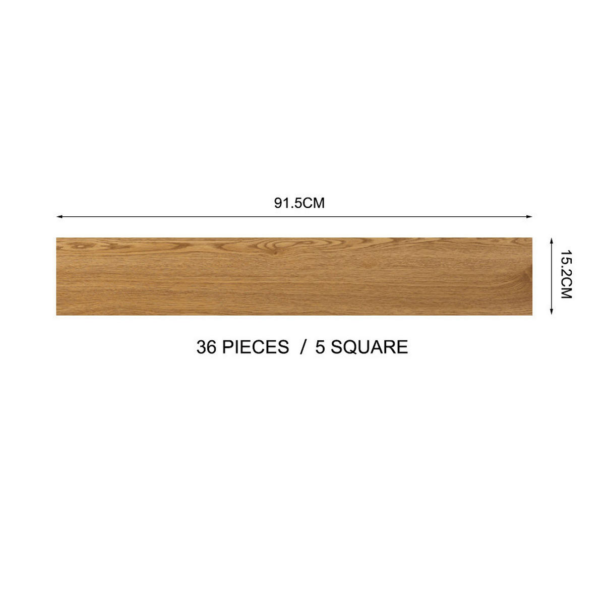VINYLBODEN 5m²/36-TLG. selbstklebend PVC - Braun, Kunststoff (0.2/91.5/15.2cm) - Livingandhome