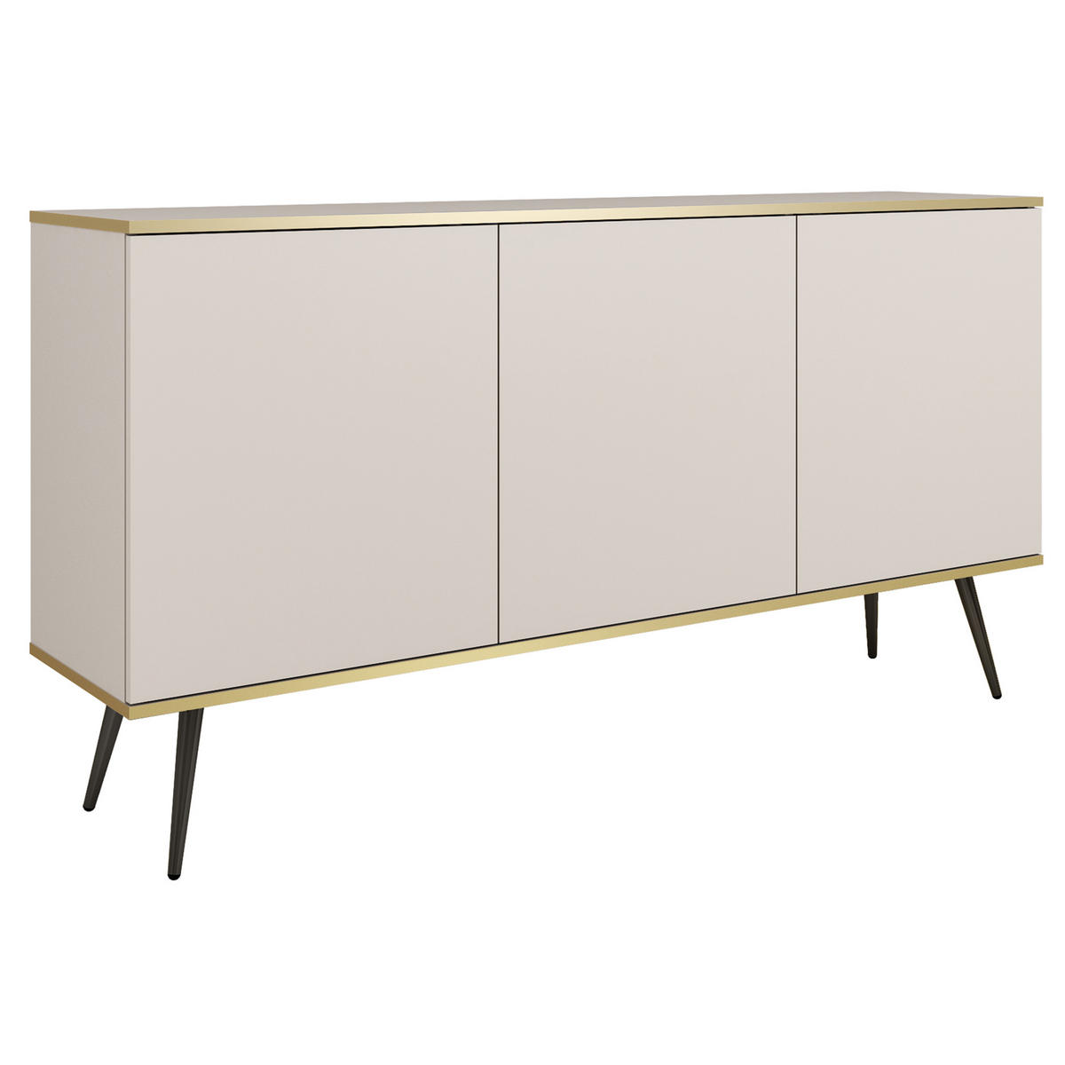 SIDEBOARD VENEZIA 160/85/39cm 3 Türen Beige - Beige, Holzwerkstoff (160/85/39cm) - MASSENO