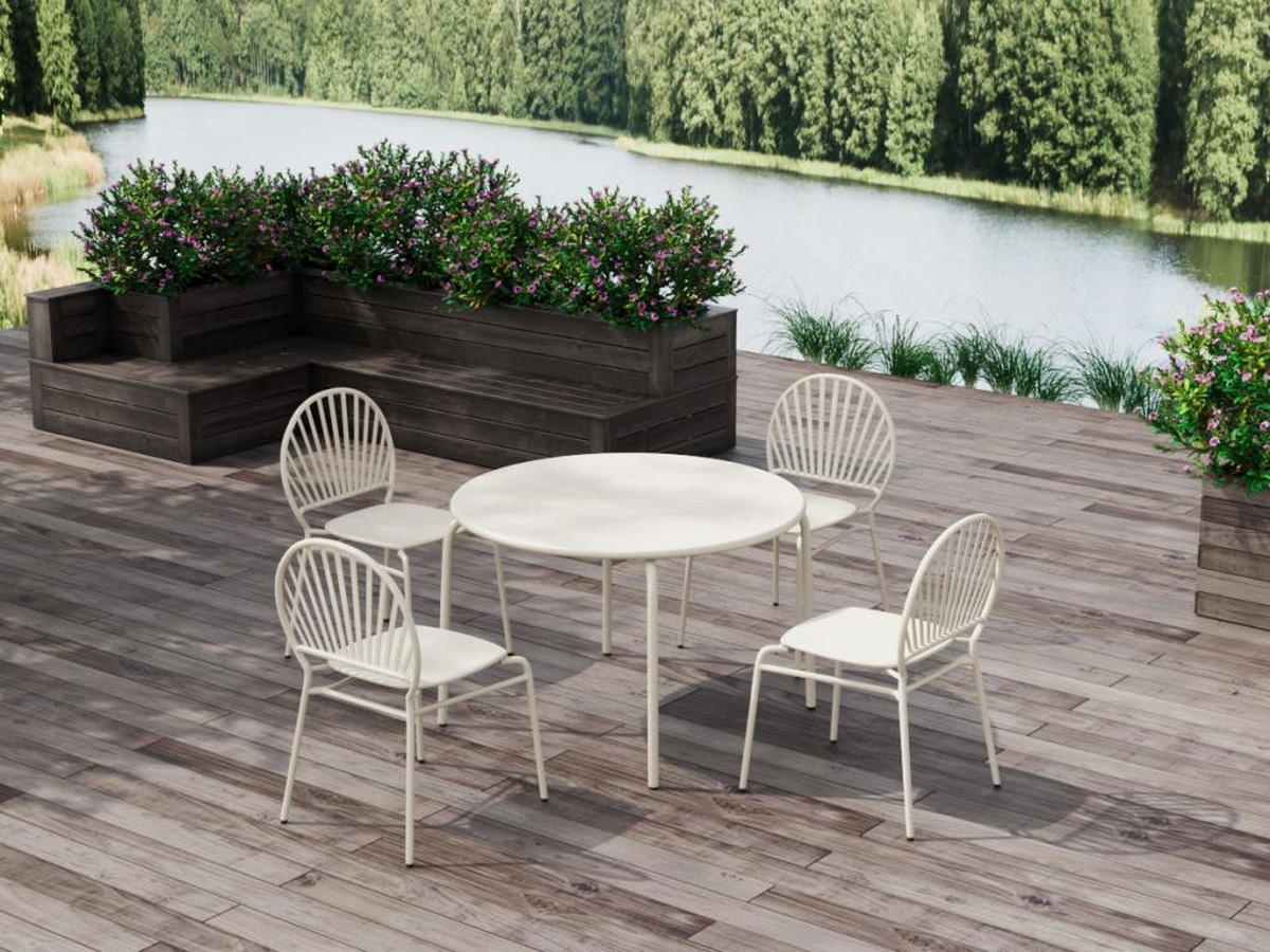 GARTENSTUHL stapelbar 2er-Set - Metall - Beige - CEDEIRA von MYLIA - Beige, Metall (58.5/82/50cm) - Vente-Unique