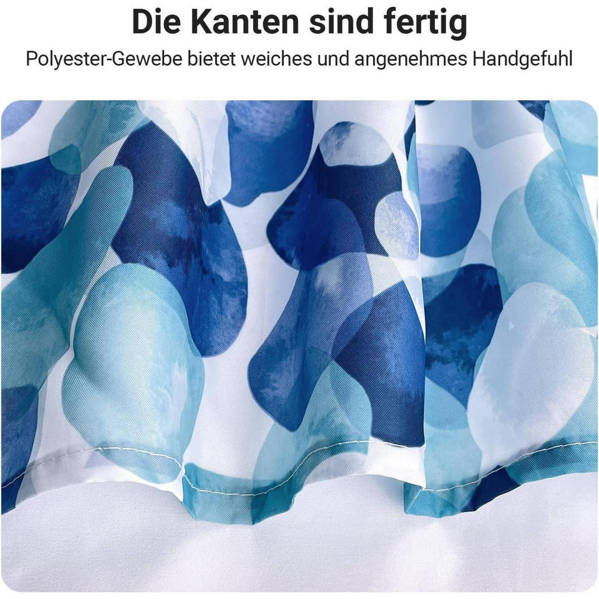 DUSCHVORHANG Blaue Blütenblätter 240 x 200 cm - Multicolor, Textil (240/200cm)