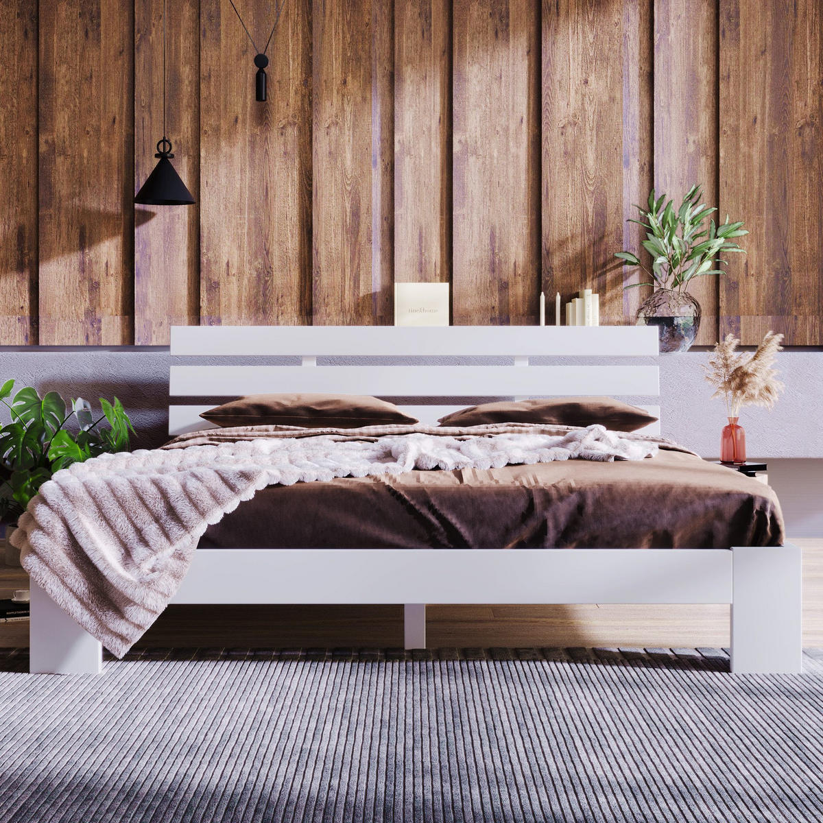 MASSIVHOLZBETT 140x200cm Doppelbett Stauraum unter dem Bett - Weiß, Holzwerkstoff (140/200cm)