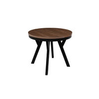 ESSTISCH ARI Rund (90-190 cm Ausziehbar Nussbaum Holzoptik Metallbeine) - Nussbaumfarben/Schwarz, Holz/Holzwerkstoff (90/90/76cm) - Ravio