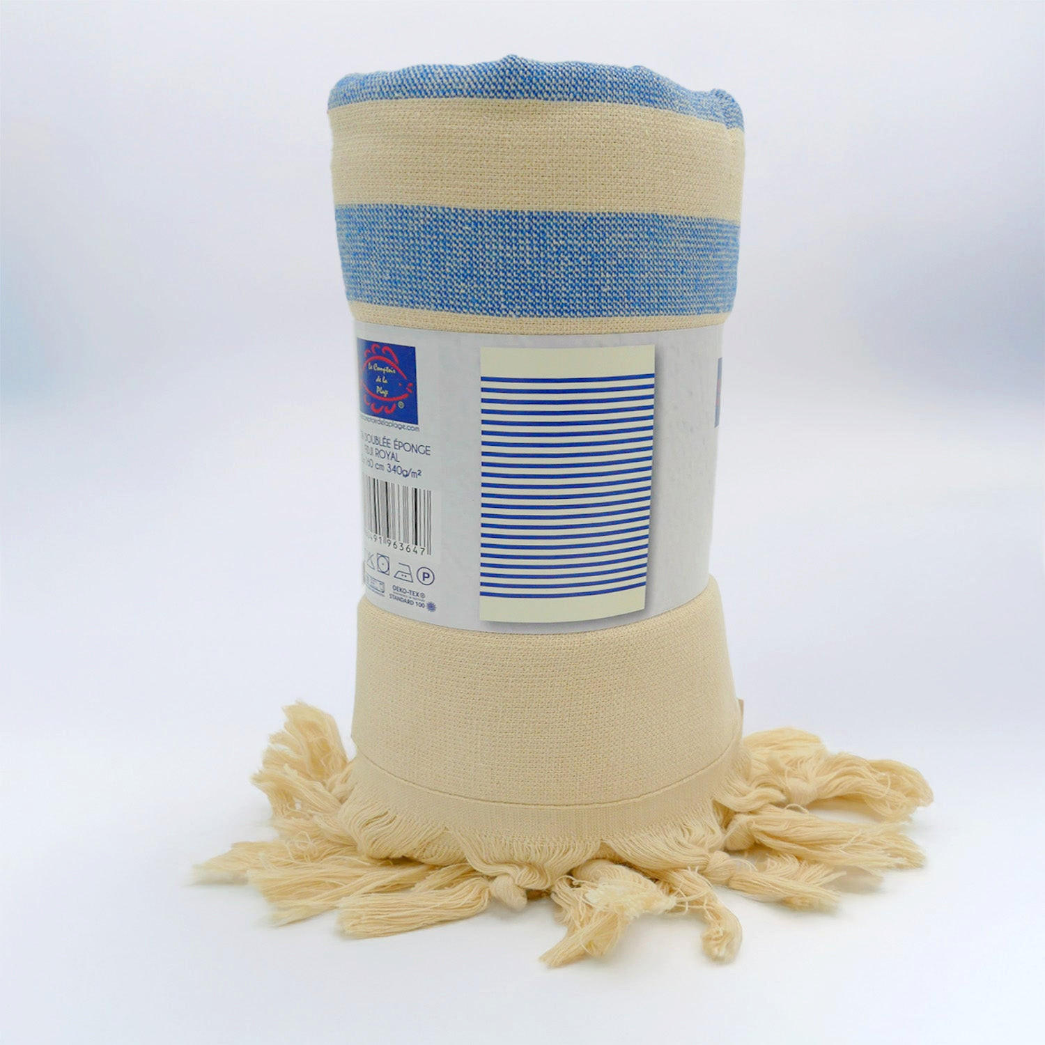 HAMAMTUCH mit Frottee-Fütterung Blau 90x160 340g/m² - Fidji Royal - Blau, Textil (160/90cm) - LE COMPTOIR DE LA PLAGE