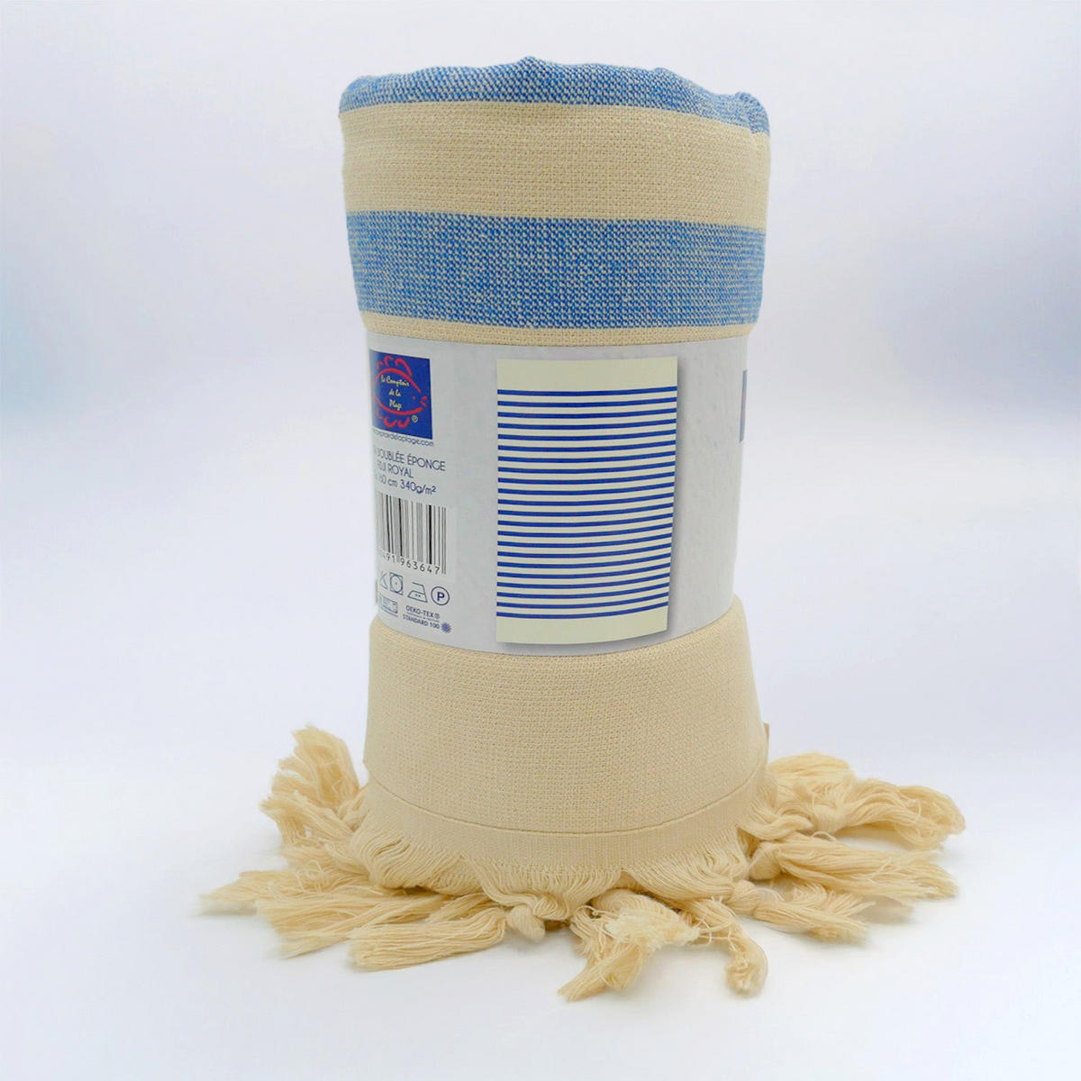 HAMAMTUCH mit Frottee-Fütterung Blau 90x160 340g/m² - Fidji Royal - Blau, Textil (160/90cm) - LE COMPTOIR DE LA PLAGE