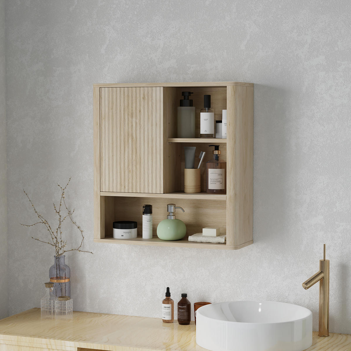 HÄNGESCHRANK Naturholz 1 Stück - Beige, Kunststoff (60/62/20cm) - GiPP