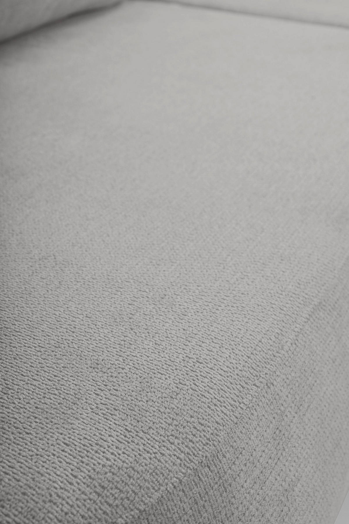 ECKSOFA AMICO R-S Hellgrau Geflochtener Stoff mit Schlaffunktion - Hellgrau, Holz (248/174cm) - MASSENO