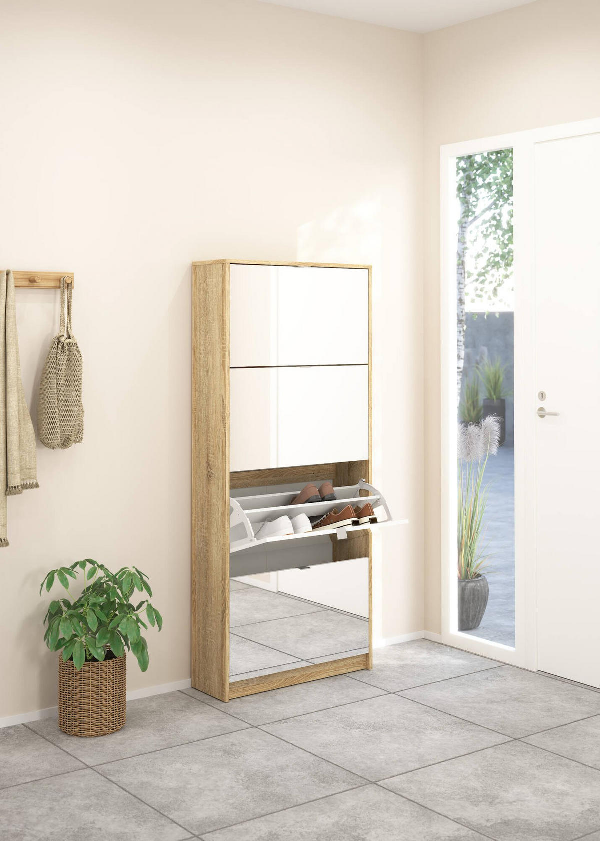 SCHUHSCHRANK Eiche 24.05/70.3/162 cm - Braun, Holzwerkstoff (70.3/162/24.05cm) - DMORA