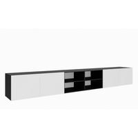 TV-SCHRANK Schwarz Weiß LION Offene Mit Regalen 300 cm - Weiß, Holzwerkstoff (300/41/40cm) - Sepro Meble